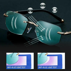 Stylish Anti-blue Light Rimless Reading Glasses